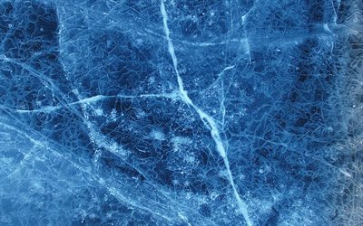 bleu texture de glace, 4k, fissures, macro, le bleu de la glace de fond, glace, gel&#233; les textures de l&#39;eau, le bleu de la glace, de la glace de textures, de l&#39;arctique &#224; la texture