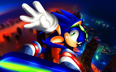 Sonic, 4k, 2019 oyunları, Sonic Riders 4K Gravitify, Sonic Yer&#231;ekimi, poster, BM-Sıfır