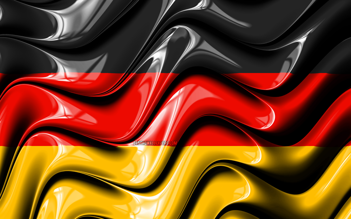 Drapeau allemand, 4k, l&#39;Europe, symbole national, le Drapeau de l&#39;Allemagne, art 3D, l&#39;Allemagne, les pays Europ&#233;ens, l&#39;Allemagne en 3D drapeau