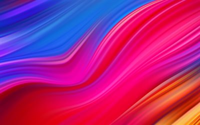 4k, colorful abstract waves, creative, waves texture, spill texture, colorful backgrounds, abstract waves