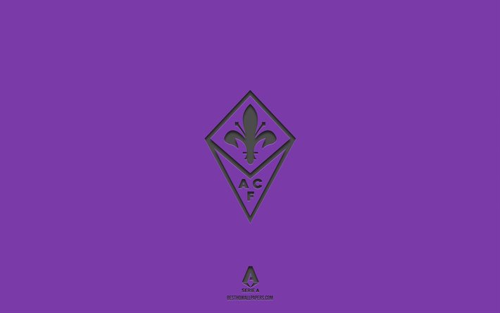ACF Fiorentina, fundo roxo, time de futebol italiano, emblema da Fiorentina acf, Serie A, It&#225;lia, futebol, logotipo da ACF Fiorentina