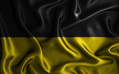 Baden-W&#252;rttembergs flagga, 4k, v&#229;giga sidenflaggor, tyska stater, tygflaggor, 3D-konst, Baden-W&#252;rttemberg, Tyskland, Baden-W&#252;rttemberg 3D-flagga