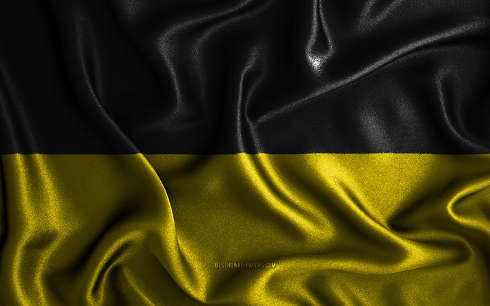 Baden-Wurttembergin lippu, 4k, silkkiset aaltoilevat liput, saksalaiset osavaltiot, kangasliput, 3D-taide, Baden-Wurttemberg, Saksan osavaltiot, Baden-W&#252;rttembergin 3D-lippu