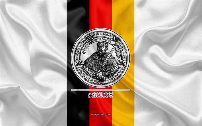 University of Jena Emblem, German Flag, University of Jena logo, Jena, Germany, University of Jena