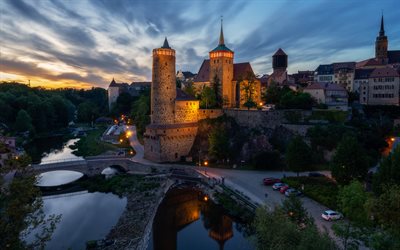 Bautzen, evening, sunset, fortress, landmarks, Bautzen cityscape, Germany