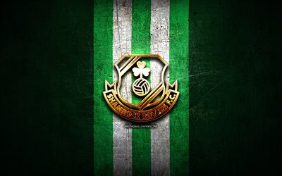 irlanda premier division, yeşil metal arka plan, futbol, irlandalı futbol kul&#252;b&#252; shamrock rovers fc, altın logo, ligi, shamrock rovers fc logo, fc shamrock rovers