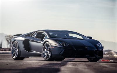 italian cars, Lamborghini Aventador, LP700-4, tuning, supercars, gray Aventador, Lamborghini
