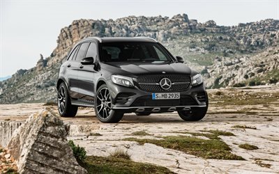 Mercedes-Benz GLC-Klass, 2017, AMG, Svart GLC, X253, Crossover, tyska bilar, Mercedes
