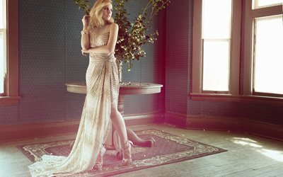 Kristen Bell, American actress, beautiful long dress, evening dress, beautiful woman