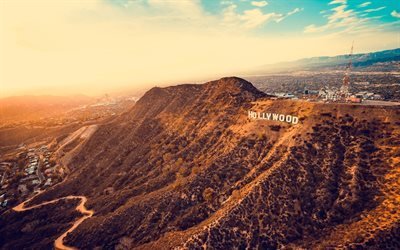 Los Angeles, Hollywood, montanhas, Am&#233;rica, EUA