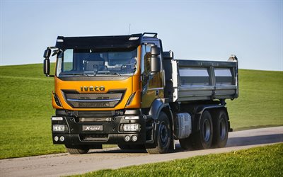 Iveco Stralis X-Way, 4k, motion blur, 2018 truck, tipper, 6x4, cargo transport, Iveco Stralis X-WAY 460, trucks, Iveco
