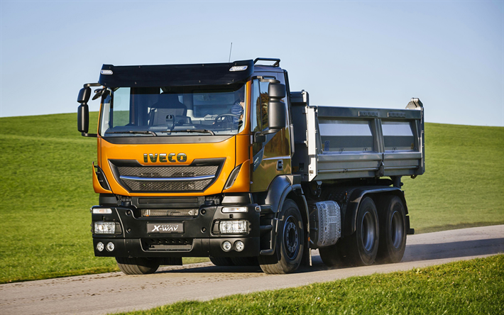 Iveco Stralis X-طريقة, 4k, الضبابية, 2018 شاحنة, قلابة, 6x4, نقل البضائع, Iveco Stralis X-طريقة 460, الشاحنات, Iveco