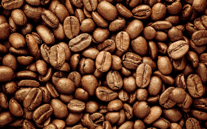 kahvipapuja, kahvin-k&#228;sitteit&#228;, suuria rakeita, kahvia taustalla