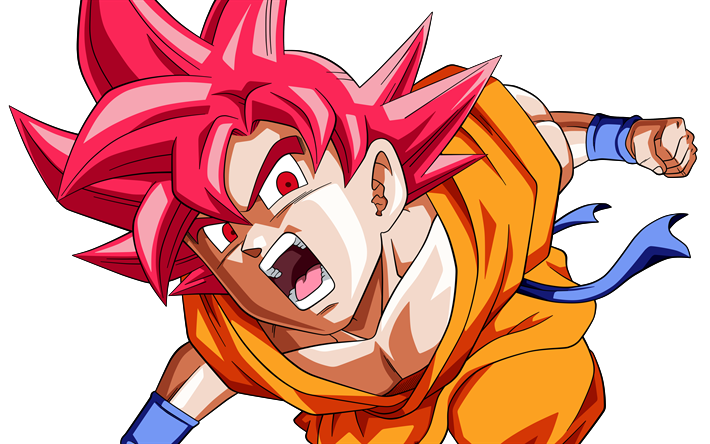 Goku Super Saiyajin, el Super Saiyajin de la Rosa, 4k, Dragon Ball Super, manga, Goku SSJ Dios, DBS, obras de arte, Dragon Ball, Goku