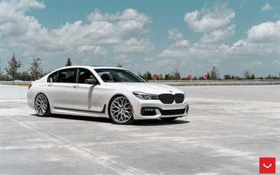 BMW 7-sarja, 2018 autoja, Vossen Py&#246;r&#228;t, HF-2, tuning, 740i, saksan autot 7-sarja, BMW