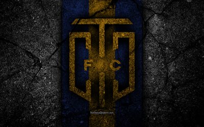 Cape Town City FC, 4k, emblem, South African Premier League, soccer, logo, South Africa, grunge, Cape Town City, black stone, asphalt texture, football, FC Cape Town City