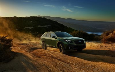 Subaru Outback, 4k, offroad, 2019 cars, desert, 2019 Subaru Outback, japanese cars, Subaru