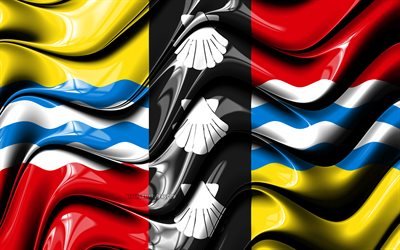 Bedfordshire lippu, 4k, Maakunnat Englannissa, hallintoalueet, Lippu H&#246;yhensaarille, 3D art, Bedfordshire, englanti maakunnat, Bedfordshire 3D flag, Englanti, Yhdistynyt Kuningaskunta, Euroopassa