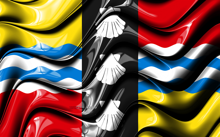 Bedfordshire lippu, 4k, Maakunnat Englannissa, hallintoalueet, Lippu H&#246;yhensaarille, 3D art, Bedfordshire, englanti maakunnat, Bedfordshire 3D flag, Englanti, Yhdistynyt Kuningaskunta, Euroopassa