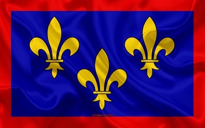 Bandera de Anjou, 4k, regi&#243;n francesa, bandera de seda, regiones de Francia, de seda, de textura, de Anjou bandera, arte creativo, Anjou, Francia
