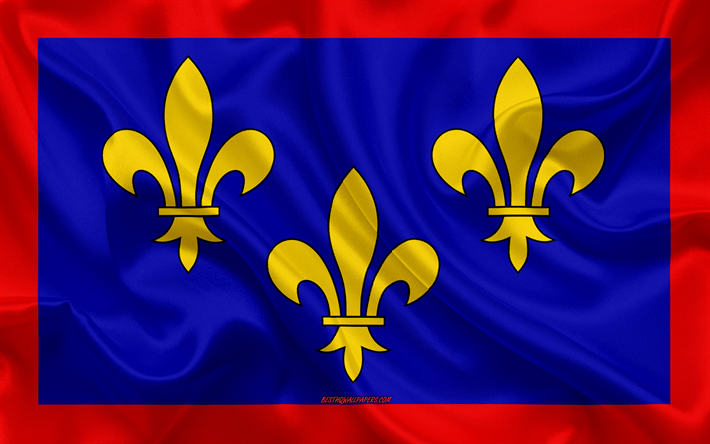 Fransa, ipek doku, Anjou bayrağı, yaratıcı sanat Anjou bayrağı, 4k, Fransız b&#246;lgesi, ipek bayrak, b&#246;lgeler, Anjou, France