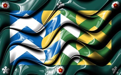 カンブリア国旗, 4k, 国イングランド, 行政区, 旗のカンブリア, 3Dアート, カンブリア, 英国, カンブリアの3Dフラグ, イギリス, 欧州
