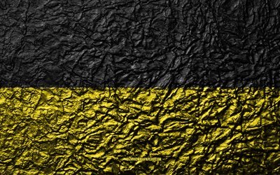 Flag of Baden-Wurttemberg, 4k, stone texture, waves texture, Baden-Wurttemberg flag, German state, Baden-Wurttemberg, Germany, stone background, administrative districts, States of Germany