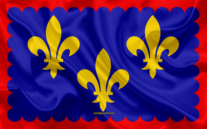 Bandera de Berry, 4k, regi&#243;n francesa, bandera de seda, regiones de Francia, de seda, de textura, de la Baya de la bandera, arte creativo, Berry, Francia