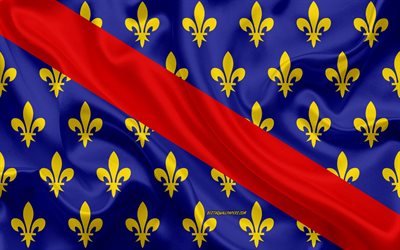 علم Bourbonnais, 4k, المنطقة الفرنسية, الحرير العلم, مناطق فرنسا, نسيج الحرير, Bourbonnais العلم, الفنون الإبداعية, Bourbonnais, فرنسا