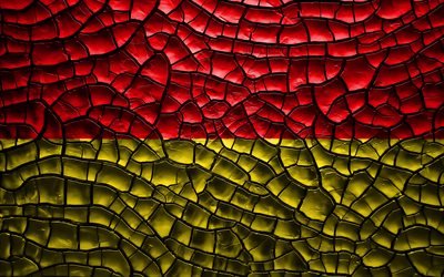 Flag of Burgenland, 4k, austrian states, cracked soil, Austria, Burgenland flag, 3D art, Burgenland, States of Austria, administrative districts, Burgenland 3D flag