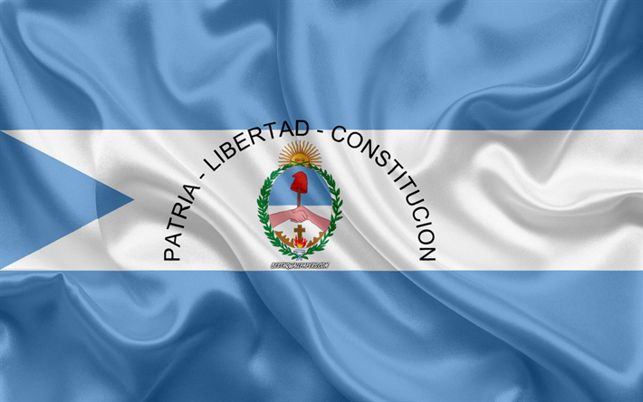 Bandeira de Corrientes, 4k, seda bandeira, prov&#237;ncia da Argentina, textura de seda, Corrientes bandeira, arte criativa, Correntes, Argentina