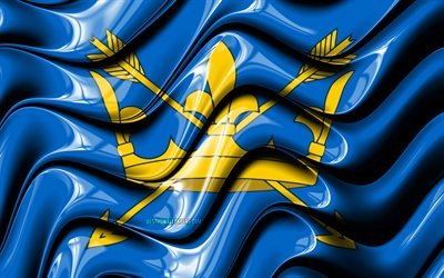 Suffolk flag, 4k, Counties of England, administrative districts, Flag of Suffolk, 3D art, Suffolk, english counties, Suffolk 3D flag, England, United Kingdom, Europe