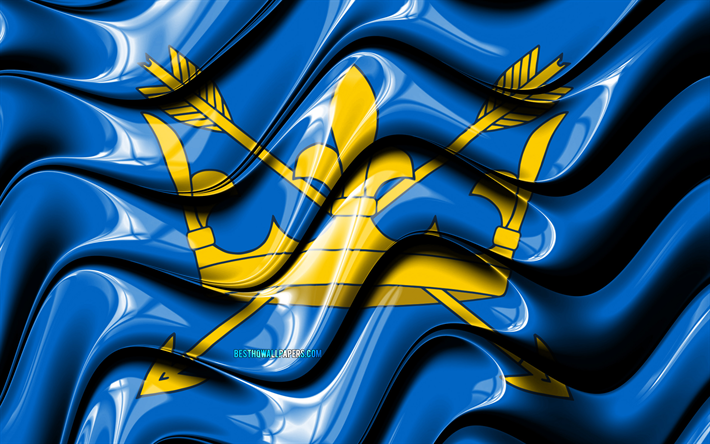 Suffolk drapeau, 4k, les Comt&#233;s de l&#39;Angleterre, circonscriptions administratives, le Drapeau de Suffolk, art 3D, Suffolk, comt&#233;s anglais, Suffolk 3D drapeau, Angleterre, royaume-Uni, Europe