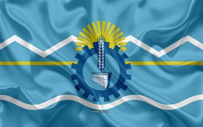 Drapeau de la Province, 4k, drapeau de soie, de la province de l&#39;Argentine, de la soie texture, Chubut drapeau, art cr&#233;atif, Chubut, Argentine