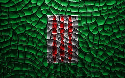 Drapeau de l&#39;Ombrie, de la 4k, les r&#233;gions italiennes, terre craquel&#233;e, Italie, Ombrie drapeau, art 3D, l&#39;Ombrie, les R&#233;gions de l&#39;Italie, de cantons, de l&#39;Ombrie 3D drapeau