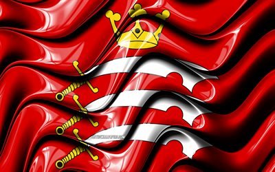 Middlesex drapeau, 4k, les Comt&#233;s de l&#39;Angleterre, circonscriptions administratives, le Drapeau de Middlesex, art 3D, Middlesex, comt&#233;s anglais, Middlesex 3D drapeau, Angleterre, royaume-Uni, Europe