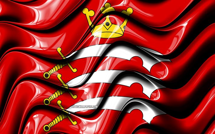 Middlesex flag, 4k, Counties of England, administrative districts, Flag of Middlesex, 3D art, Middlesex, english counties, Middlesex 3D flag, England, United Kingdom, Europe