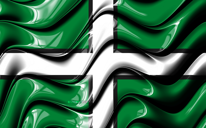 Devon bayrağı, 4k, İngiltere&#39;nin İl&#231;eler, il&#231;elere, Devon Bayrak, 3D sanat, Devon İngilizce il&#231;e, 3D bayrak, Devon, İngiltere, Avrupa