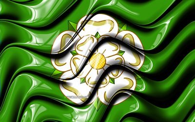 North Yorkshire bandeira, 4k, Condados da Inglaterra, distritos administrativos, Bandeira de North Yorkshire, Arte 3D, North Yorkshire, munic&#237;pios ingl&#234;s, North Yorkshire 3D bandeira, Inglaterra, Reino Unido, Europa