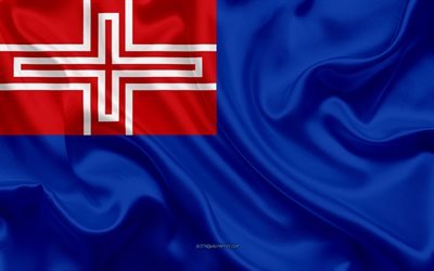Lipun Sardinia, 4k, Ranskan alueella, silkki lippu, alueilla Ranskassa, silkki tekstuuri, Kuningaskunnan Sardinian lippu, creative art, Sardinia, Ranska