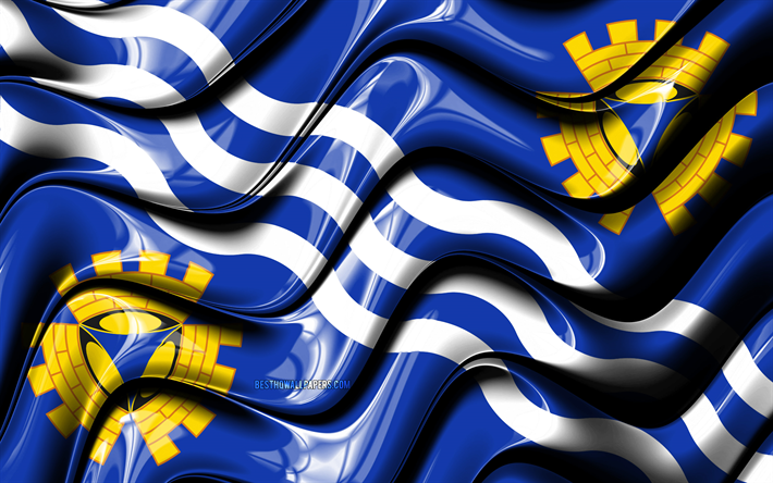 Merseyside flag, 4k, Counties of England, administrative districts, Flag of Merseyside, 3D art, Merseyside, english counties, Merseyside 3D flag, England, United Kingdom, Europe