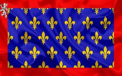 Flag of Maine, 4k, French region, silk flag, regions of France, silk texture, Maine flag, creative art, Maine, France