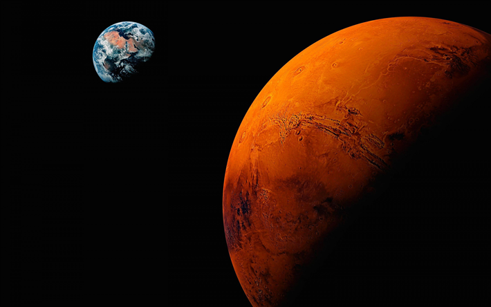 Marte, el Planeta Rojo, Tierra, Planetas, Sistema Solar, la Tierra y Marte, la Distancia