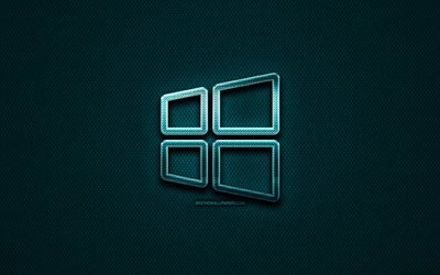 Windows 10 linear logotipo, criativo, OS, metal azul de fundo, 10 logotipo do Windows, marcas, Windows 10