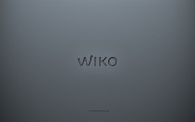 Wiko logo, gray creative background, Wiko emblem, gray paper texture, Wiko, gray background, Wiko 3d logo