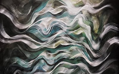 textures de peinture à l'huile, macro, textures de vagues, fond avec des vagues, arrière-plans ondulés