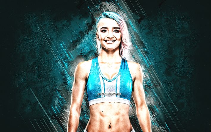 Xia Brooside, WWE, 英国のレスラー, Xia-Louise Brooks, 青い石の背景, 世界レスリングエンターテイメント