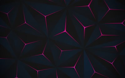 low poly 3D texture, 4k, geometric shapes, low poly art, 3D textures, low poly textures, black low poly background, geometric textures