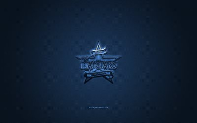 Yokohama BayStars, Japanese baseball club, blue logo, NPB, blue carbon fiber background, Nippon Professional Baseball, baseball, Yokohama, Japan, Yokohama BayStars logo