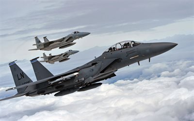 McDonnell Douglas F-15E Strike Eagle, caza-bombardero, de la US Navy, US militar de aviones, F-15, aviones de combate